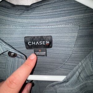 Chase54 Men’s Gray Striped Polo Shirt
